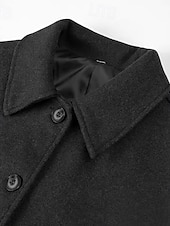  Women's Casual Jacket Comfortable Pocket Buttons Elegant Formal Casual Short Lapel Regular Fit Long Sleeve Outerwear dark brown Black Fall Winter