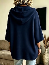  Damen Kapuzenshirts Patchwork Einfach Mode Lässig Druck Dreiviertelarm Mit Kapuze Normale Oberteile Lässig Straße Blau Weiß Rote Braun Frühling Herbst