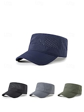 baratos Chapéus Masculinos-Boné militar masculino respirável de secagem rápida, leve, em poliéster perfurado, ajustável, disponível em várias cores, ideal para viagens de verão, caminhadas, pesca, golfe e camping. &amp;uso diário