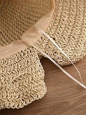 abordables Sombreros de mujer-Sombrero de paja plegable estilo boho para mujer con lazo, sombrero de verano tejido y plegable en varios colores para vacaciones en la playa, viajes, fiestas en el jardín, brunch, resort. &amp;uso diario
