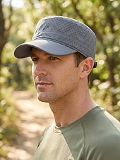 baratos Chapéus Masculinos-Boné militar masculino respirável de secagem rápida, leve, em poliéster perfurado, ajustável, disponível em várias cores, ideal para viagens de verão, caminhadas, pesca, golfe e camping. &amp;uso diário
