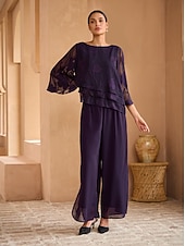  Dame Blondeskjorte Bluse Dressy topper Chiffongoverdeler Asymetrisk kant Helfarge Blomstret Elegant Stilfull Halvlange ermer Sommerfuglermer Båthals Vanlige topper Daglig Arbeid Bryllupsgjest