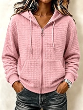  Per donna Giacche strutturate Felpa con cappuccio Caldo Attivo Vintage Manica Lunga Con Cappuccio Top lunghi Casuale Casa Ferie Nero Rosa Marrone Kaki Grigio chiaro Autunno Inverno