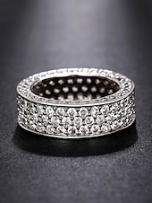 voordelige Heren sieraden-Luxe herenring van legering met strass-steentjes en diamantlook, brede, opvallende modering in verschillende maten voor feesten, bruiloften, banketten, avondjes uit en formele avondkleding.
