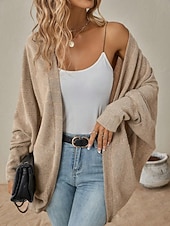  Per donna Giacca Casual Caldo Apertura anteriore Elegante Semplice Casuale Regolare Senza colletto Vestibilità comoda Manica Lunga Capispalla Blu Nero Rosa Autunno Inverno