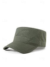 baratos Chapéus Masculinos-Boné militar masculino respirável de secagem rápida, leve, em poliéster perfurado, ajustável, disponível em várias cores, ideal para viagens de verão, caminhadas, pesca, golfe e camping. &amp;uso diário