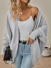  Per donna Giacca Casual Caldo Apertura anteriore Elegante Semplice Casuale Regolare Senza colletto Vestibilità comoda Manica Lunga Capispalla Blu Nero Rosa Autunno Inverno