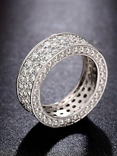 voordelige Heren sieraden-Luxe herenring van legering met strass-steentjes en diamantlook, brede, opvallende modering in verschillende maten voor feesten, bruiloften, banketten, avondjes uit en formele avondkleding.
