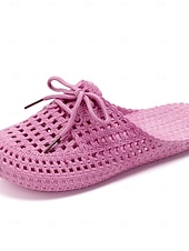 halpa Naisten pistokkaat-naisten kudotut slip-on-mokkasiinit – hengittävät nauhalliset ballerinat rannalla kävelyille, puutarhatöihin ja rentoon kesäasutukseen