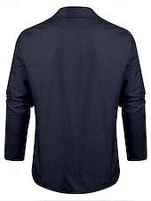 abordables Blazers Clásicos para Hombres-Hombre Chaqueta ligera Chaqueta americana Chaqueta de lino Formal Oficina Otoño Algodón y lino Color sólido Confortable Botonadura Simple Chaqueta de sport Verde Claro Azul Marino Marrón Color Caquí