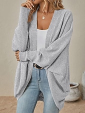  Per donna Giacca Casual Caldo Apertura anteriore Elegante Semplice Casuale Regolare Senza colletto Vestibilità comoda Manica Lunga Capispalla Blu Nero Rosa Autunno Inverno