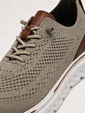 abordables Baskets Décontractées-baskets à lacets en tricot respirant pour hommes – chaussures de course décontractées légères avec semelle coussinée pour la marche et le quotidien