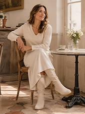 cheap Slouch Boots-Women's Suede Knee-High Boots with Slouchy Design - Perfect for Fall Fashion, Casual Outings, and Outdoor Adventures