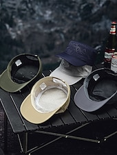 baratos Chapéus Masculinos-Boné militar masculino respirável de secagem rápida, leve, em poliéster perfurado, ajustável, disponível em várias cores, ideal para viagens de verão, caminhadas, pesca, golfe e camping. &amp;uso diário
