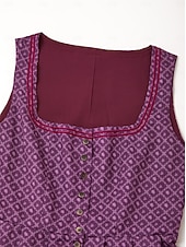economico Abiti Dirndl-Oktoberfest Vestito Dirndl Abiti tradizionali Lunghezza Midi Cameriera Bavarese Tedesco Prati Per donna Panno in stile tradizionale Senza camicetta (80 cm)
