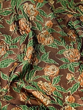 economico Abiti da Sera a Linea A-Linea ad A Lunghezza al pavimento Abito Formale Abito da Sera Elegante Floreale Madre della sposa Manica 3/4 Scollo a Barca Festa serale Matrimonio Jacquard Shiena scoperta con Strass Pieghe Perline