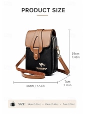 cheap Crossbody Bags-Women's Faux Leather Multi-Color Phone Crossbody Bag, Adjustable Strap, Multi-Compartment Mini Shoulder Purse for Travel, Vacation, Shopping, Walking and Everyday Use
