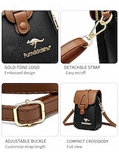 cheap Crossbody Bags-Women's Faux Leather Multi-Color Phone Crossbody Bag, Adjustable Strap, Multi-Compartment Mini Shoulder Purse for Travel, Vacation, Shopping, Walking and Everyday Use