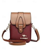 cheap Crossbody Bags-Women's Faux Leather Multi-Color Phone Crossbody Bag, Adjustable Strap, Multi-Compartment Mini Shoulder Purse for Travel, Vacation, Shopping, Walking and Everyday Use