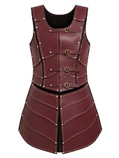 cheap Dresses-Medieval Renaissance Dress Armor Vest Warrior Shieldmaiden Barbarian Fancy Dress Women's Viking Fantasy Halloween Carnival Performance LARP Ren Faire Adults' Dress