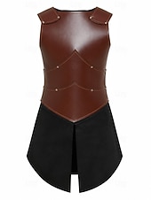 cheap Dresses-Medieval Renaissance Dress Armor Vest Warrior Shieldmaiden Barbarian Fancy Dress Women's Viking Fantasy Halloween Carnival Performance LARP Ren Faire Adults' Dress