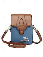 cheap Crossbody Bags-Women's Faux Leather Multi-Color Phone Crossbody Bag, Adjustable Strap, Multi-Compartment Mini Shoulder Purse for Travel, Vacation, Shopping, Walking and Everyday Use