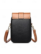 cheap Crossbody Bags-Women's Faux Leather Multi-Color Phone Crossbody Bag, Adjustable Strap, Multi-Compartment Mini Shoulder Purse for Travel, Vacation, Shopping, Walking and Everyday Use