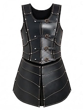 cheap Dresses-Medieval Renaissance Dress Armor Vest Warrior Shieldmaiden Barbarian Fancy Dress Women's Viking Fantasy Halloween Carnival Performance LARP Ren Faire Adults' Dress