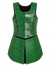 cheap Dresses-Medieval Renaissance Dress Armor Vest Warrior Shieldmaiden Barbarian Fancy Dress Women's Viking Fantasy Halloween Carnival Performance LARP Ren Faire Adults' Dress