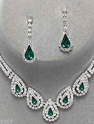 1 set Jewelry Set Drop Earrings For Women's Sapphire Crystal Citrine Party Wedding Special Occasion Gemstone & Crystal Synthetic Gemstones Cubic Zirconia Drop / Pendant Necklace / Imitation Diamond