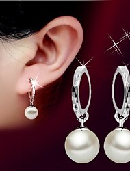 Tropfen-Ohrringe Ohrringe baumeln For Damen Perlen Party Hochzeit Geburtstag Perlen Sterlingsilber Silber Kugel / Geschenk / Täglich