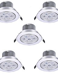 5 шт. 7 W Точечное LED освещение LED Ceilling Light Recessed Downlight 7 Светодиодные бусины Высокомощный LED Декоративная Тёплый белый Холодный белый 175-265 V / RoHs / 90