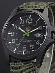 Relógio de quartzo para homens analógico relógios de lona de quartzo relógios masculinos casual data automática relógio de quartzo militar exército verde relógio simples analógico esporte homem