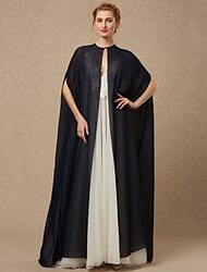 Sleeveless Capes Chiffon Wedding / Party / Evening Women's Wrap With Draping / Button / Solid