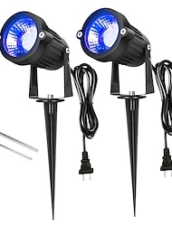 outdoor 2 stks 5 w waterdichte led landschap verlichting tuin licht buitenverlichting pathway lichten meerkleurige spots met spike stand eu / us plug ac85-265v outdoor 2 stks 5 w waterdichte led landschap verlichting tuin licht buitenverlichting pathway lichten meerkleurige spots met spike stand eu / us plug ac85-265v