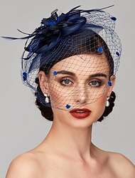 Elegáns Fejdíszek Kalapok Vászon Háló Fejdísz Kentucky Kalap Klipsz Fejkendő Tollas Virágos Virág Háló Esküvői Estély Lovasverseny Hölgyek Napja Fejdísz Fejfedő