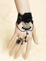 vintage armband ring kanten armband / slavenarmband aanpasbare ring lolita sieraden lolita accessoires gothic lolita prinses bloemen kant legering voor nana cosplay dames meisjes kostuum sieraden