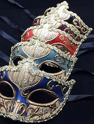 венецианская маска венецианская маска маскарадная маска полумаска карнавальная маска взрослые женские женские винтажные вечеринка Хэллоуин карнавал-маскарад легкие костюмы на Хэллоуин Марди Гра