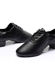 בגדי ריקוד גברים נעליים לטיניות ריקודים סלוניים נעלי סלסה התאמן בנעלי נעלי ריקוד הצגה אימון תחרה עקבים עקב עבה שחור