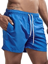 Men's Swim Shorts Swim Trunks Quick Dry Board Shorts Bathing Suit Breathable Drawstring With Pockets - Swimming Surfing Beach Water Sports Solid Colored Spring Summer