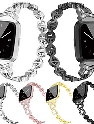 Pulseiras de Relógio para Fitbit Versa 2 / Versa Lite / Versa SE / Versa Fitbit Versa Aço Inoxidável Substituição Alça Bling Diamond Pulseira de joias Pulseira