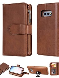 telefoon hoesje Voor Samsung Galaxy S23 S21 S20 Plus Ultra Wallet Card Case met standaard Portemonnee Kaarthouder Effen Kleur Moeilijk PU-nahka