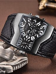 男性 クォーツ クリエイティブ 大きめ文字盤 スポーツ カジュアルウォッチ コンパス 防水 デコレーション レザーストラップ 腕時計