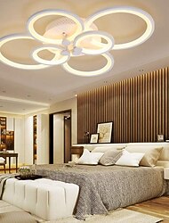 6 lámpás LED szabályozható mennyezeti lámpa süllyesztett lámpák kör dizájn modern stílusú egyszerű akril 90w nappali étkező hálószoba lámpatest csak távirányítóval szabályozható