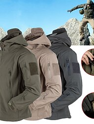 Herren Special Ops Militärische taktische Softshelljacke Mantel Jagd Fleece Kapuzenmantel Outdoor Thermo warm wasserdicht winddicht Fleece gefüttert leichte Winter Trenchcoat Top Camping Angeln