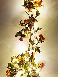 2m Fâșii de Iluminat 20 LED-uri SMD 0603 1 buc Alb Cald Crăciun Anul Nou Petrecere Decorativ Nuntă Baterii AA alimentate