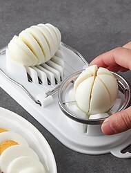 2 az 1-ben tojásfőző konyha multifunkciós tojásvágó szelet vágó szeletelő díszes vágású rozsdamentes acél kettős felhasználású szeletelő