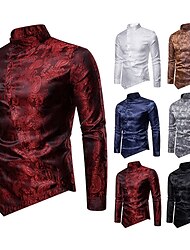 Vintage Medieval Renaissance 17th Century Blouse / Shirt Prince Men's Jacquard Halloween Event / Party Shirt