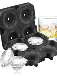 Vassoio per cubetti di ghiaccio diamantato a 4 griglie per cubetti di ghiaccio riutilizzabili produttore di stampi per gelato in silicone forma stampo per cioccolato strumenti da bar per whisky