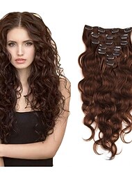 Clip-in Haarextensions Echt haar 7-delig pak Body Golf 14-22 inch(es) Haarextensions